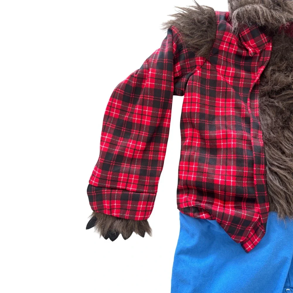 Kids Werewolf Costume Plaid Shirt Blue Pants Halloween Party‎ Dress Up